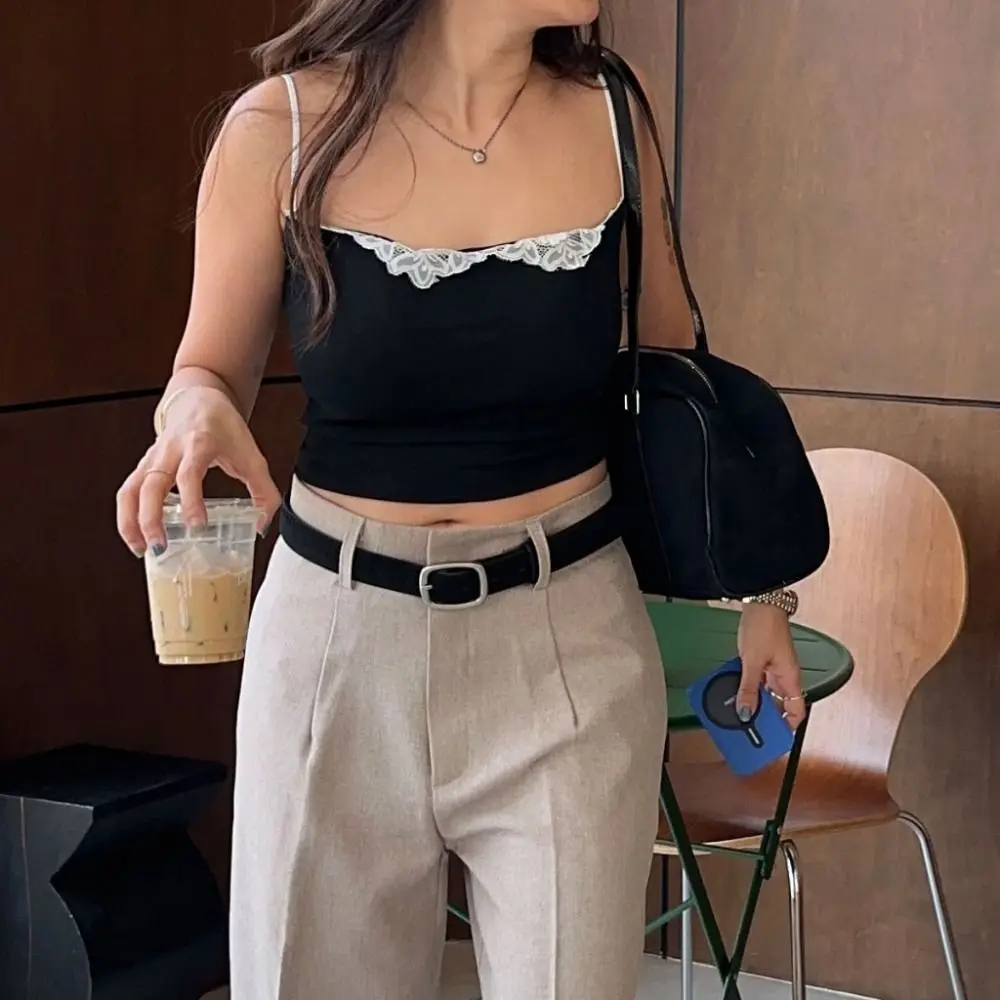 

Elegant Jeans Decor Suede Belt Width Korean Style Pu Waistbands Fashion Silver Square Buckle Trouser Decoration Daily