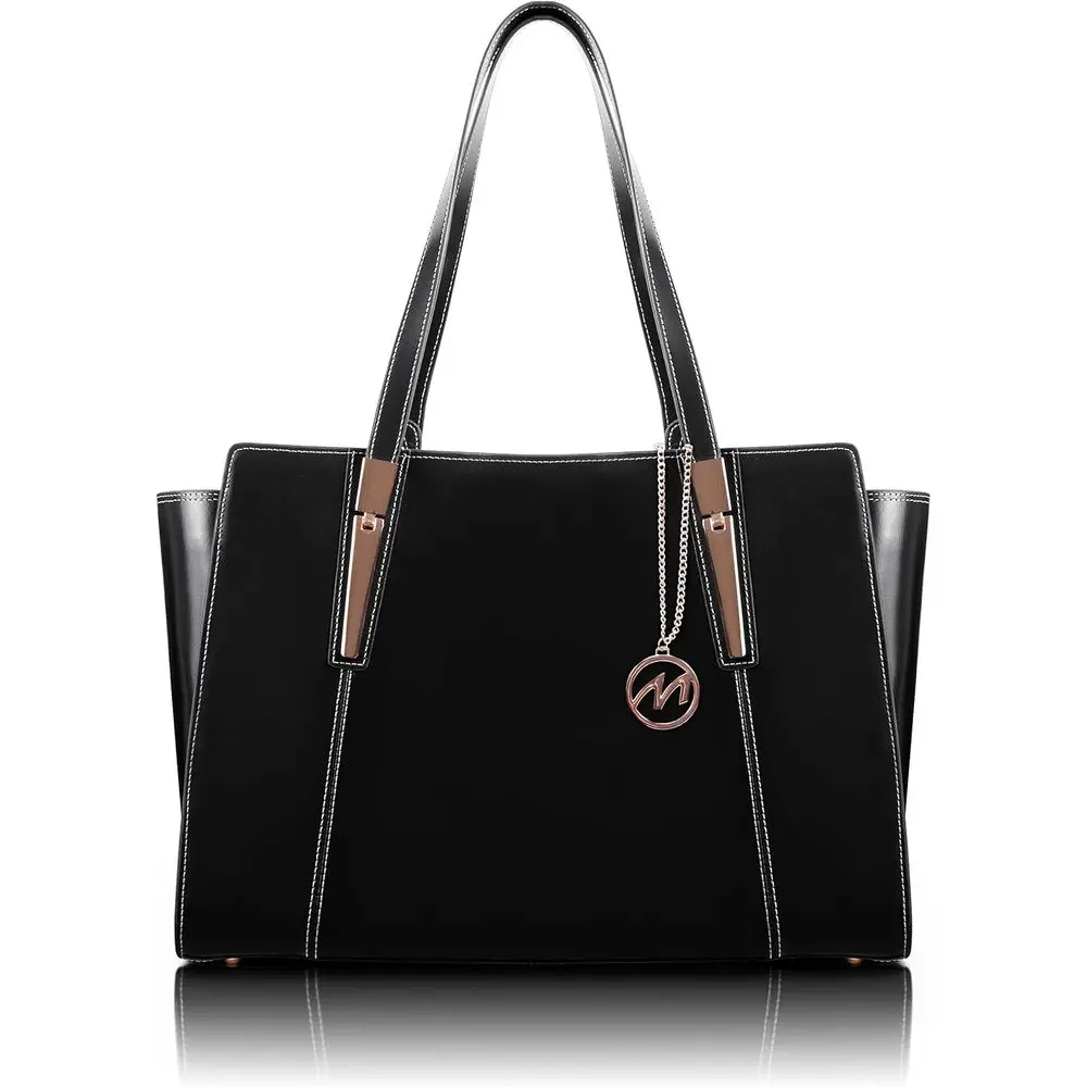 

Women's Leather Tote Bag with Tablet and Laptop Compartment