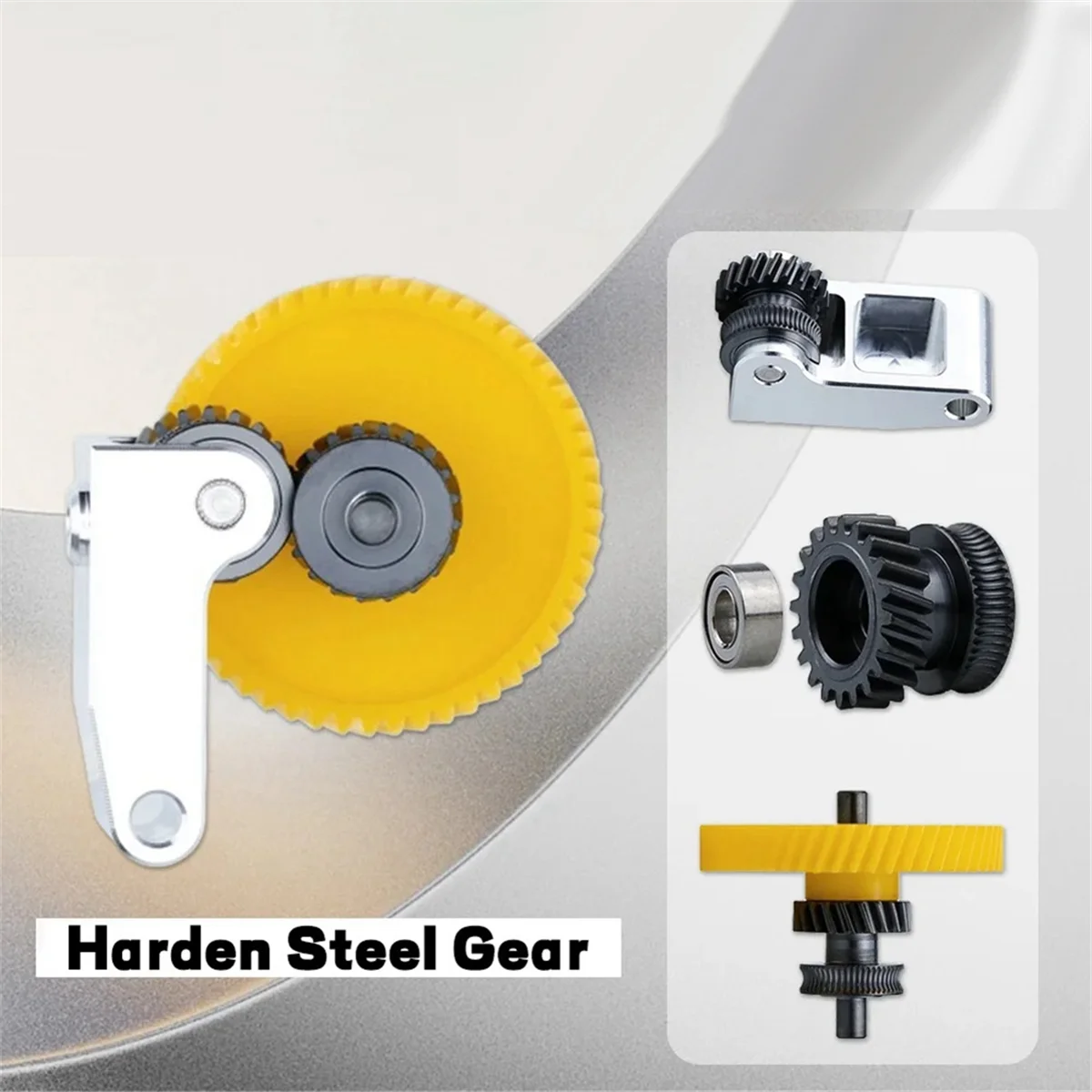 Gran oferta, conjunto de engranaje de extrusora de acero endurecido mejorado para P1S P1P X1 Carbon X1C, accesorios de impresora 3D, amarillo + negro