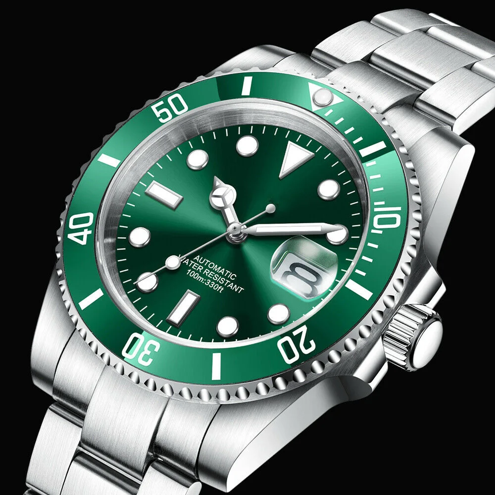 Custom logo Men Watches Luxury 40mm NH35/MIYOTA Automatic Mechanical Wristwatches Ceramic 100M Dive Watch Sapphire Luminous