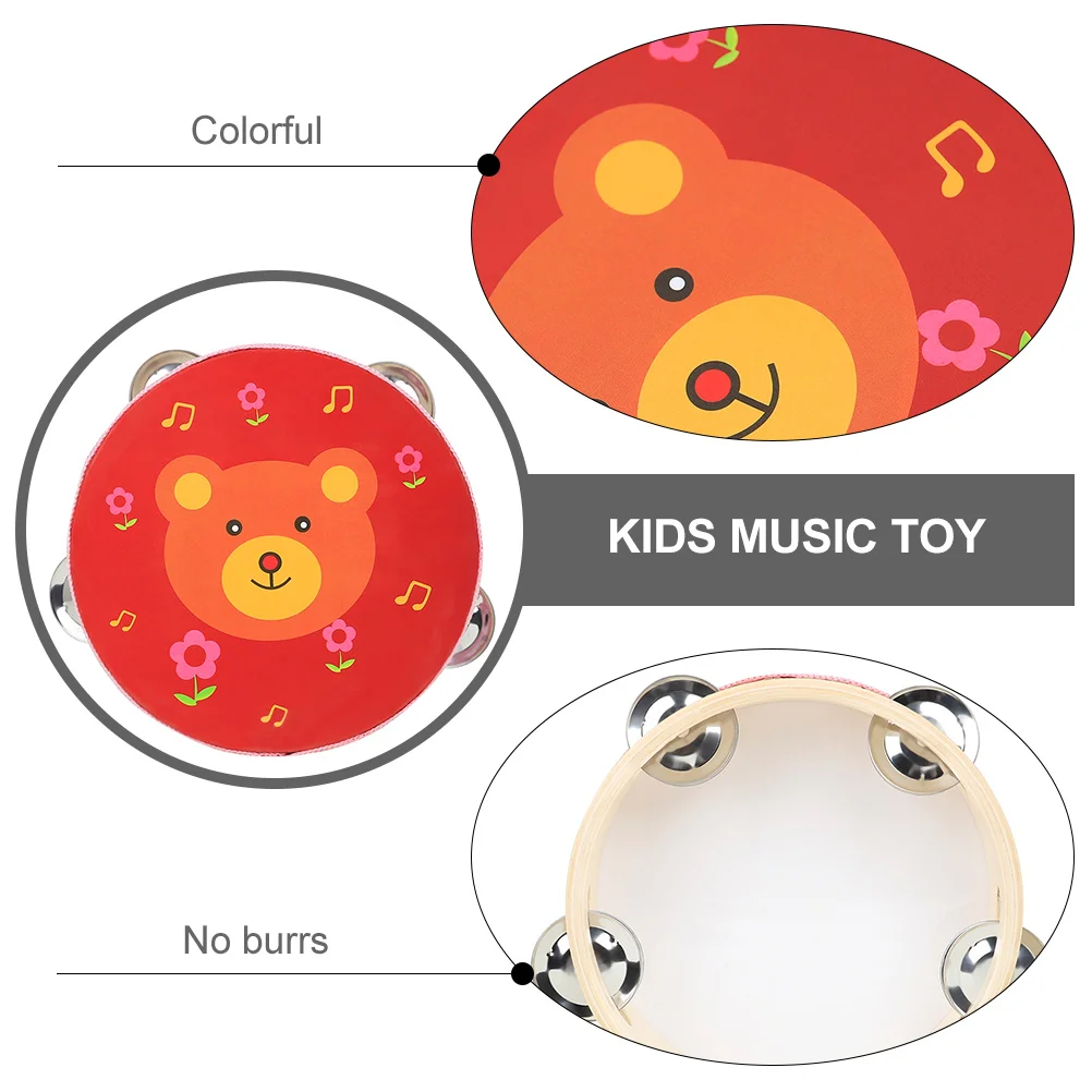 Children Clapping Tambourine Instruments Drum Toy Colorful Dedicated Knocking Musical Waist Wooden Early Educational