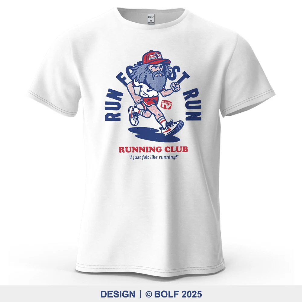 Running Club Printed Men's T-Shirt 100% Cotton Oversized Fitness Motivation Graphic Tees for Women Tops Tees Streetwear