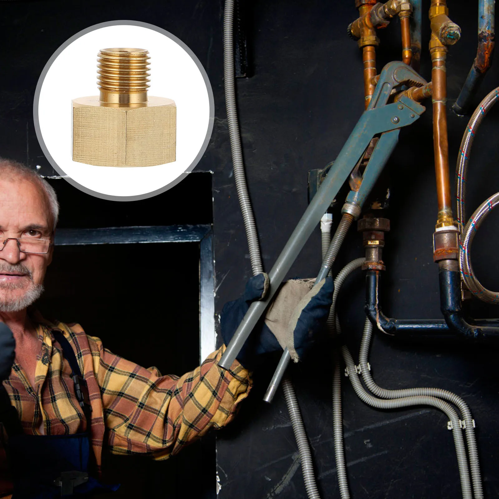 

2pcs Gas Adapter Brass Flare Thread Fitting 1/2 Inch Right Internal To 1/4 Inch Right External With Rubber Rings Seal