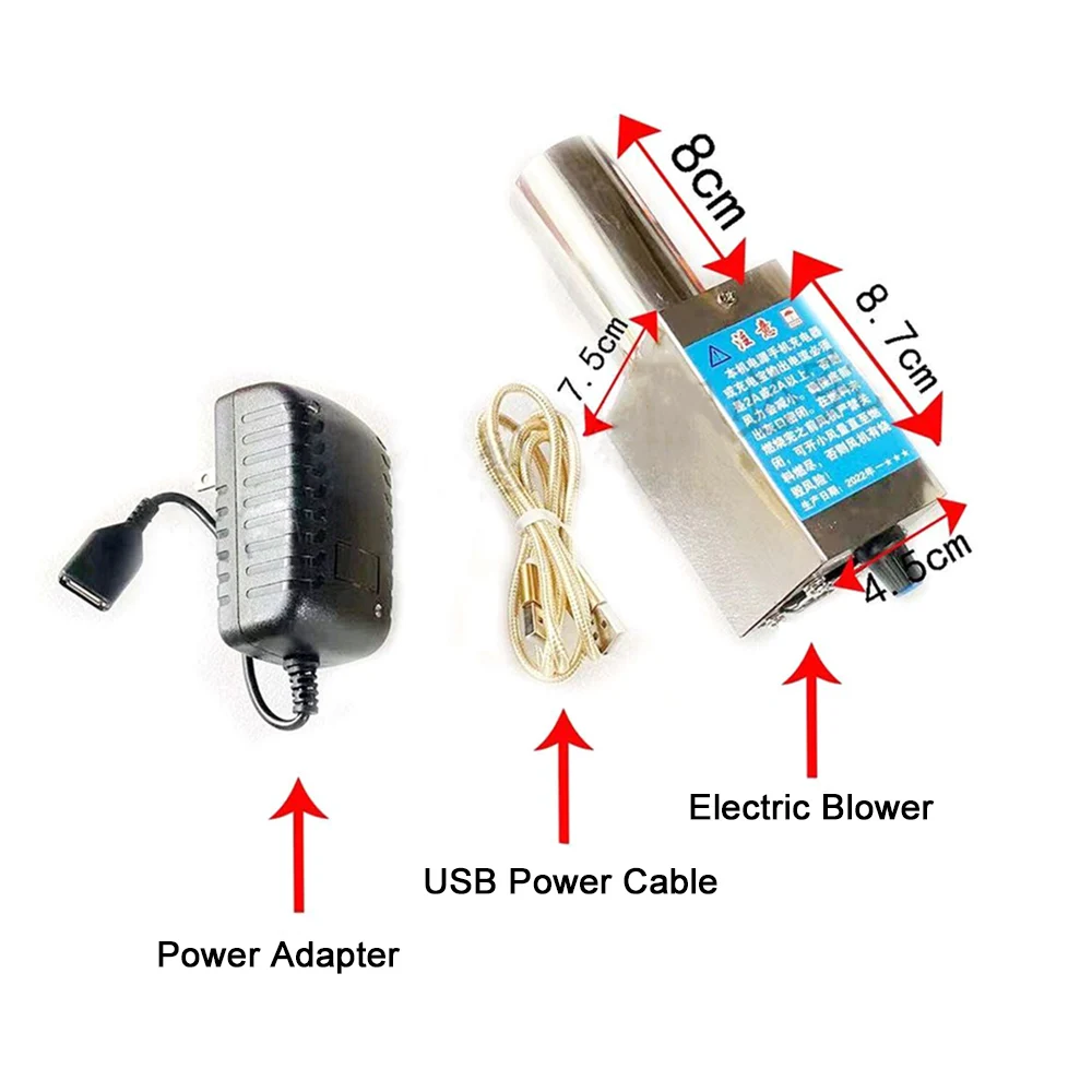 Imagem -04 - Ventilador Elétrico de Alta Tensão Alimentado por Usb Ventilador de Óleo Waste Fogão Ventilador Elétrico ao ar Livre Cozinhar Ferramenta Ignição para Churrasco 12v 2a