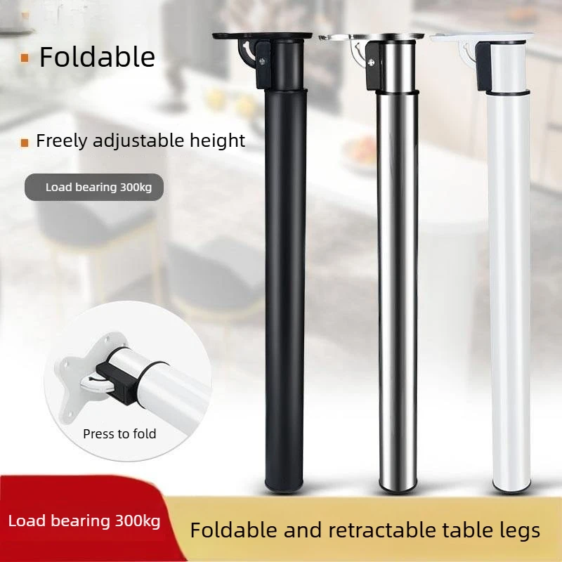 Foldable Height Adjustable Table Legs Commercial Iron Art Frame Home Table Adjust Rack Thick Non-Slip Stable Furniture Support