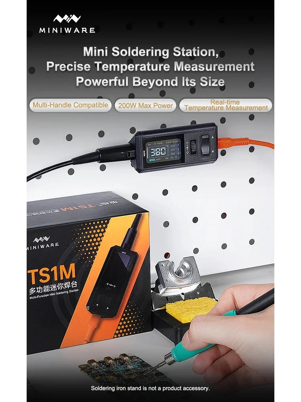 TS1M Mini-Lötstation OFFIZIELLE MINIWARE Tragbare Digitalanzeige 100/245/210 Griffspitze Leistungsstarke Schweißreparatur-Sets DIY-Werkzeug