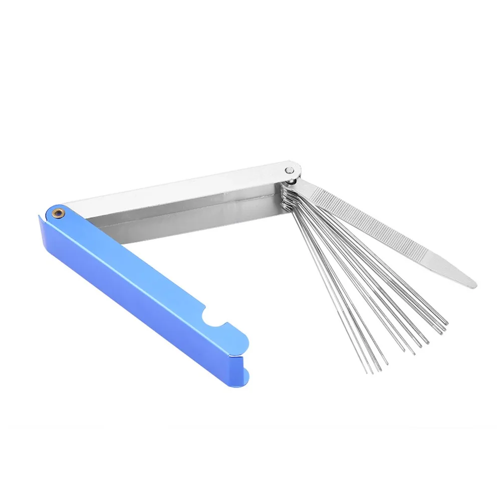 Durable 12 in 1 Carburetor Jet Cleaner Kit Portable Easy Carry Guitar Nut File Set Easy Use Compact Guitar Saddle Slotting Files