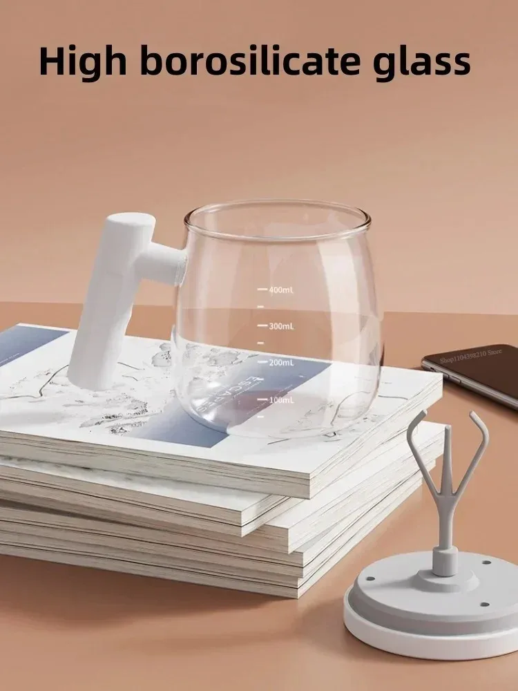 Elektrische Rührbecher für Getränke, selbstrührende Kaffeetasse, tragbare Glastasse, automatischer Mixbecher für Saft, Milch, Milch, Tee, Sojamilch