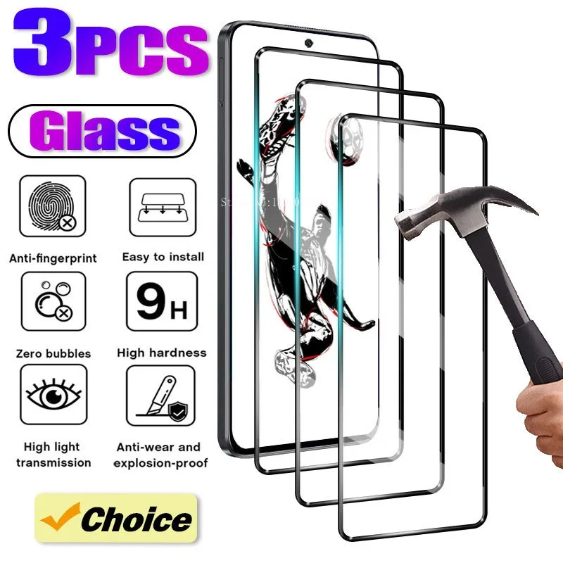 

3Pcs 9H Full Cover Tempered Glass Screen Protector For Xiaomi POCO X3 NFC X4 X5 X6 Pro 5G F3 F4 GT F5 M3 M5 C31 C50 C61 Glass