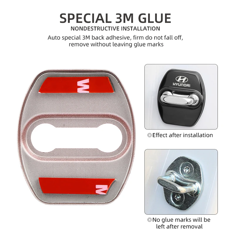 تصفيف السيارة قفل الباب الغطاء الواقي لشركة هيونداي I10 I20 I30 I40 IX20 IX35 توكسون سولاريس أكسنت أزيرا إلنترا اكسسوارات السيارات