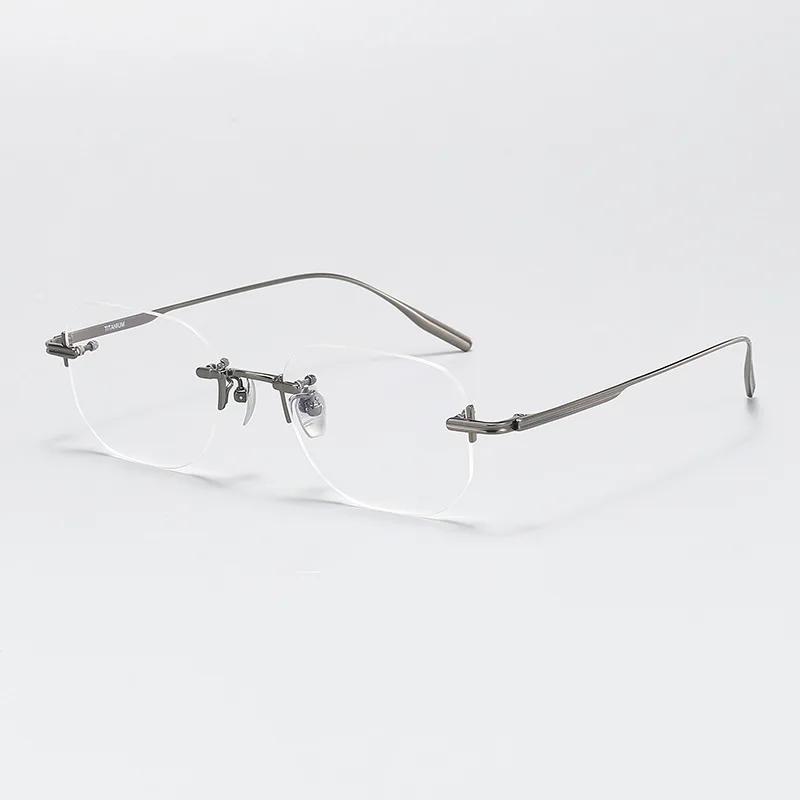 

New Rimless Glasses Frame Men Women Ultra-light Pure Titanium Optical Frames Customize Prescription Eyeglasses for Men