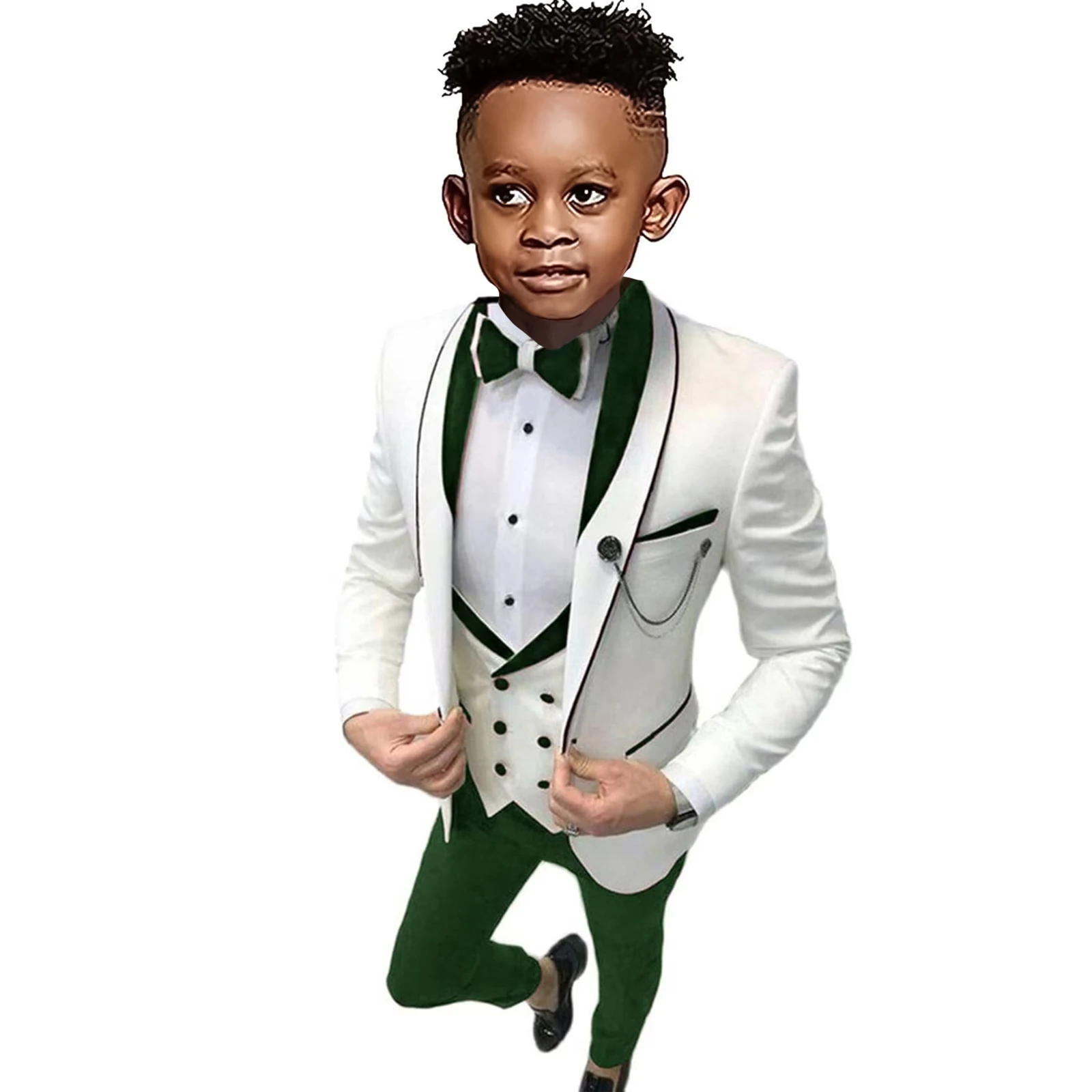 3-14 Years Four Pieces Formal Suits Set Toddler Outfit Suit Set For Boys Children Wedding Guest Classic Smart Tuxedo Pantsuit