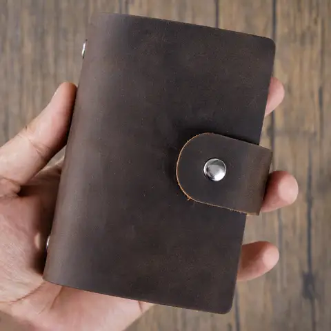 Genuine Leather Mini M5 / A8 Binder Planner 5-hole Rings Vintage Notebook with 15 MM silver Rings Retro Organizer Diary Notepad