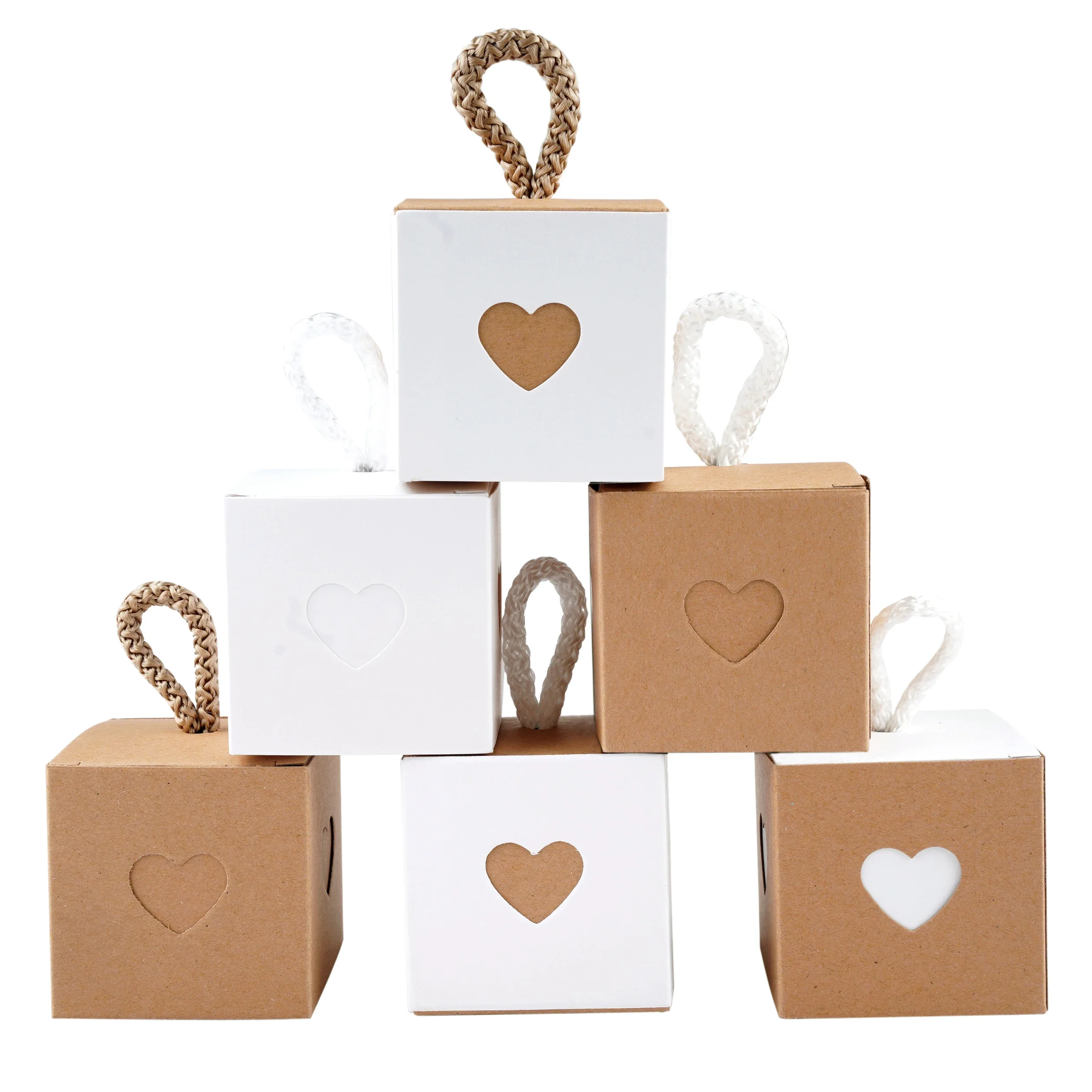 

Kraft Heart Candy Box Wedding Party Gift Favors Box Festive Party Wrapping Supplies Wedding Candy Box 10pcs