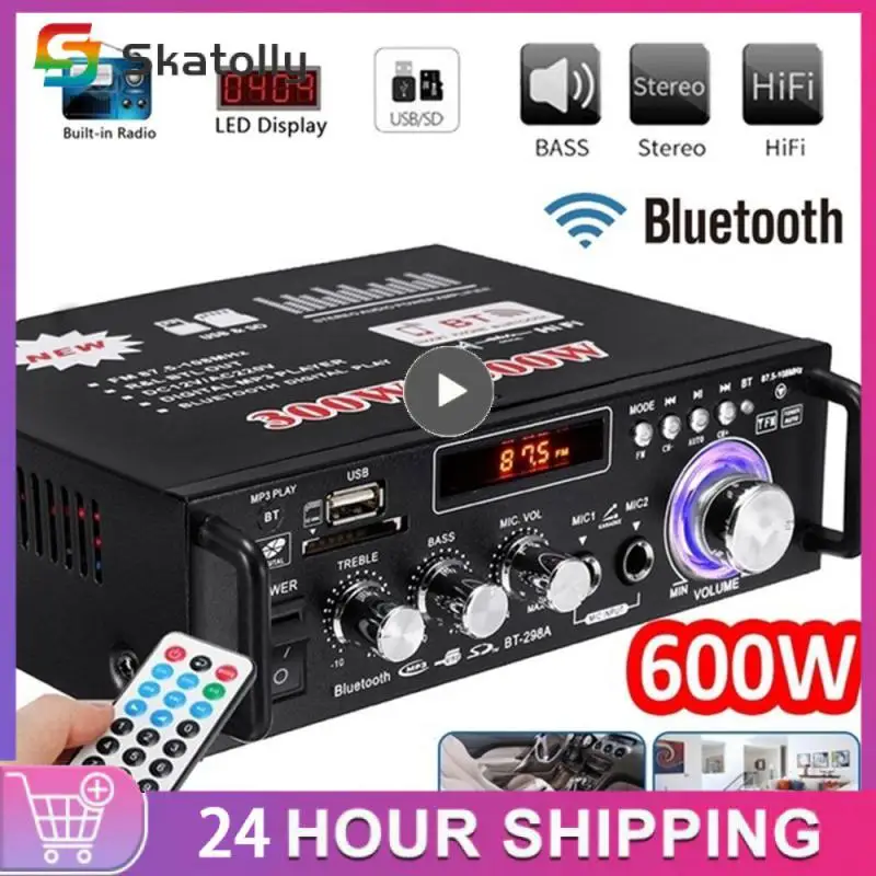 

Усилитель для динамиков 300 Вт + 300 Вт 2CH HIFI аудио стерео усилитель мощности USB FM радио автомобильный домашний кинотеатр дистанционное управление