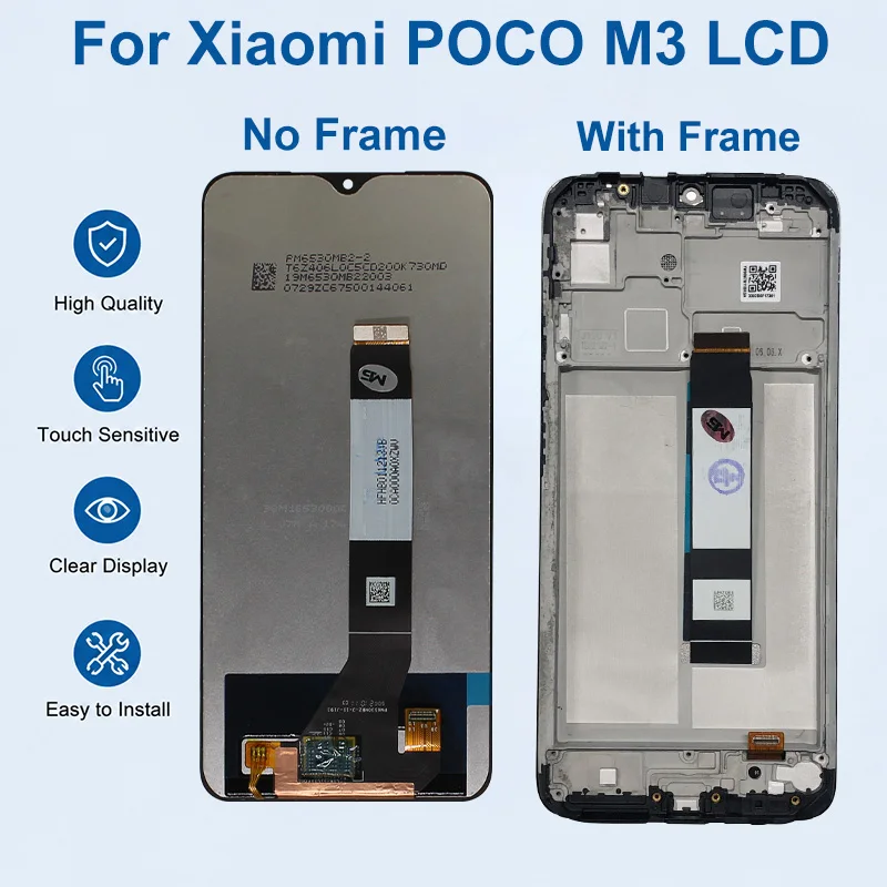 AAA+ New For Xiaomi Poco M3 LCD M2010J19CI Display Touch Screen M2010J19CG Digitizer Assembly For Redmi 9T LCD Replacement Parts image 5