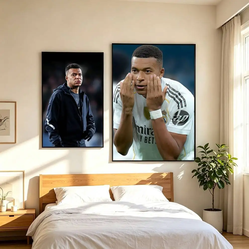 K-Kylian Mbappé Football Superstar Sports  Poster High Quality Dorm Living Room Aesthetic Wall Decoration Painting Stickers Gift