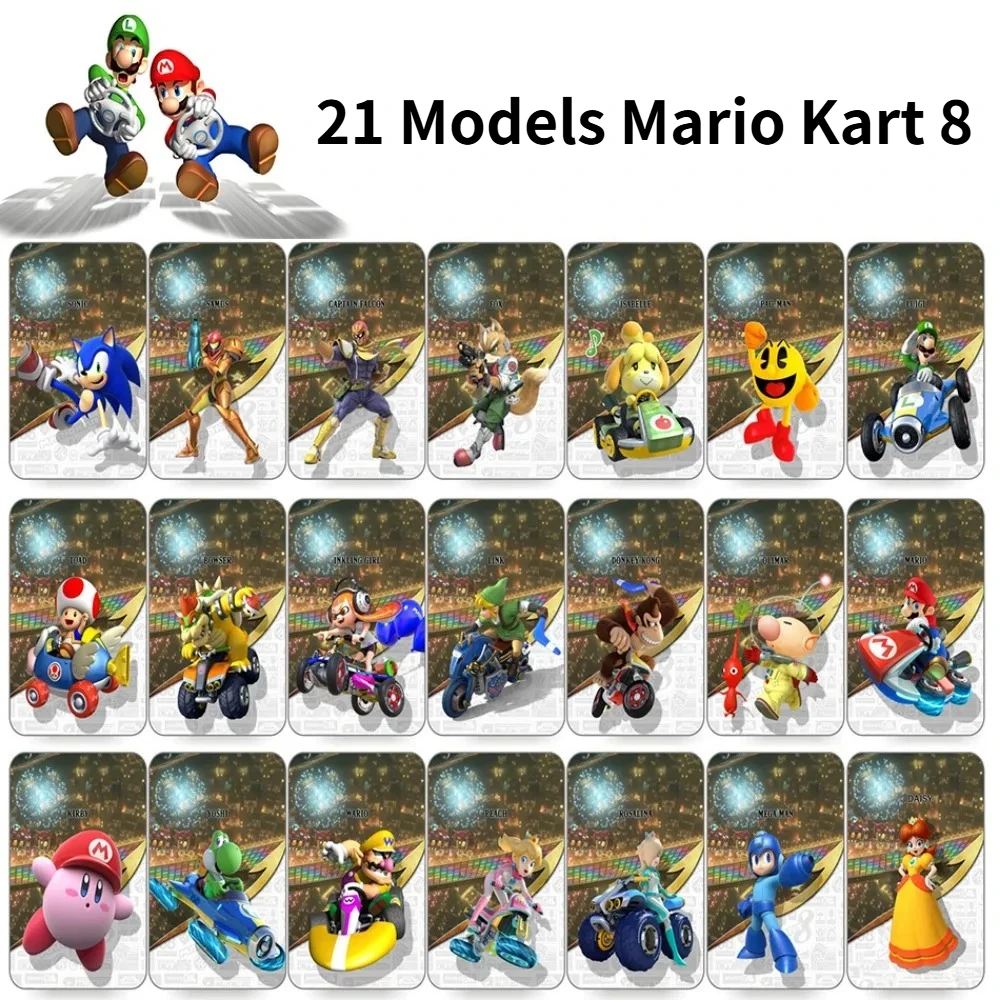 Mario Kart 8 The Odyssey, tarjetas Carriage 8, Mario 3D World, juego completo de 21 modelos, tarjeta de juego mini
