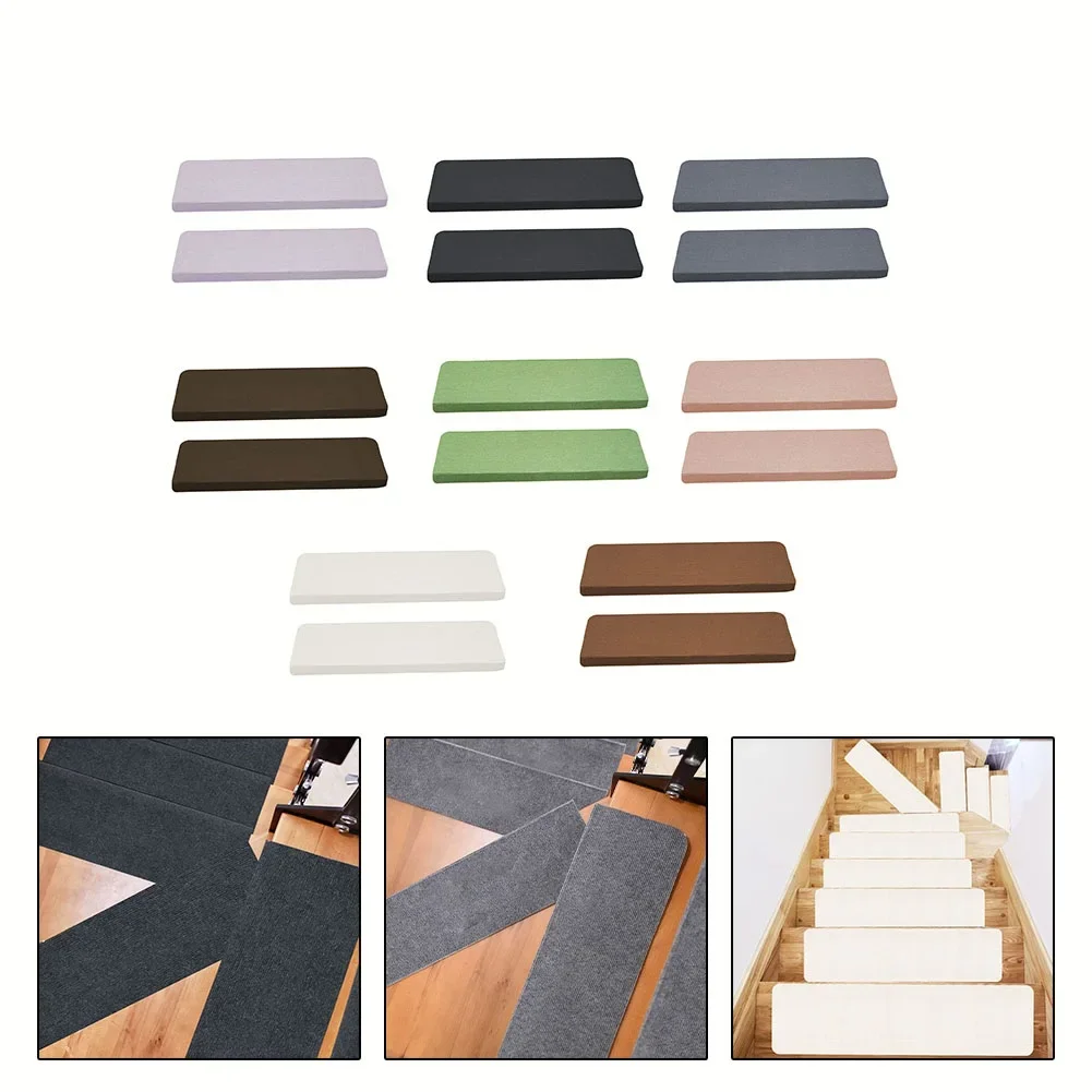 2PCS Stair Mat Non-Slip Free Adhesive Stair Mats Staircase Step Rug Cover 70cm*22cm*4.5cm Stair Stickers Step Protector Rug