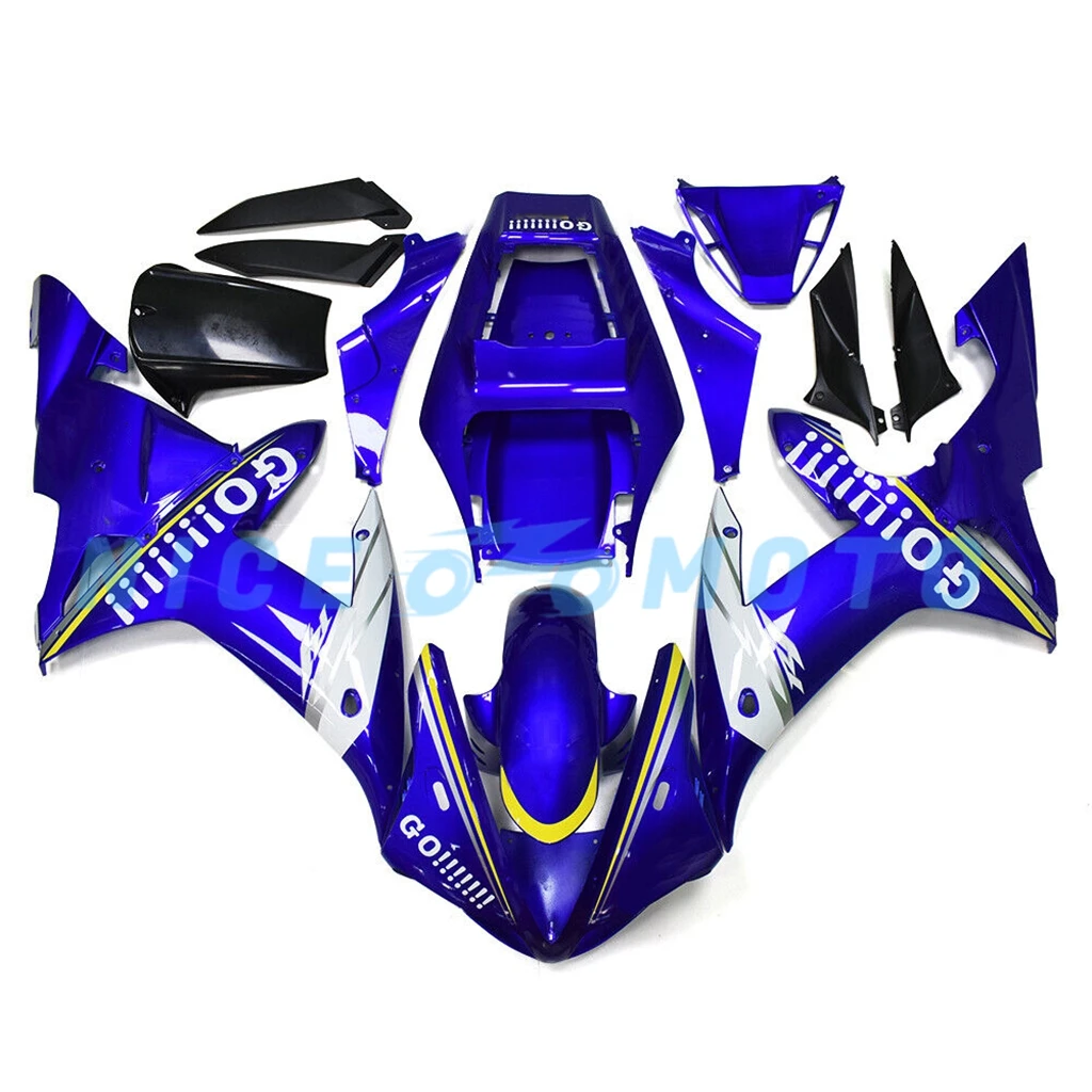 Parti Kit carena blu bianco per YAMAHA YZF R1 2002 2003 YZFR1 02 03 YZF--R1 Set carene Cina