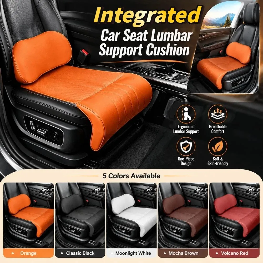 

Memory Foam Integrated Lumbar Leg Support Mat Breathable Comfort Car Seat Cushion Luxury Leather Extended Seat Cushion