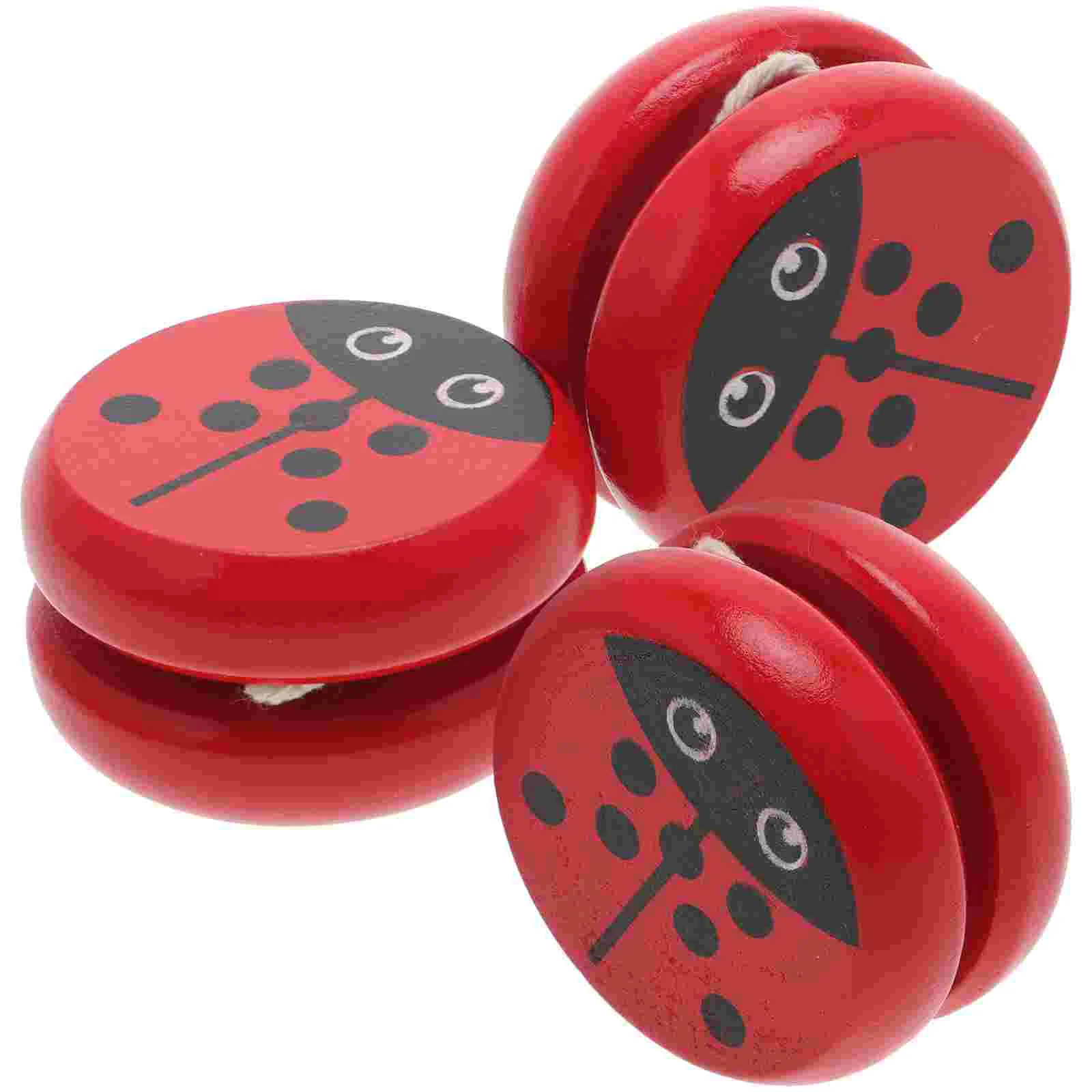 3pcs Wooden Yoyo Toys Kid Educational Playthings Creative Wood Kid Yoyo Toys Thread Control Toys (Beetle)