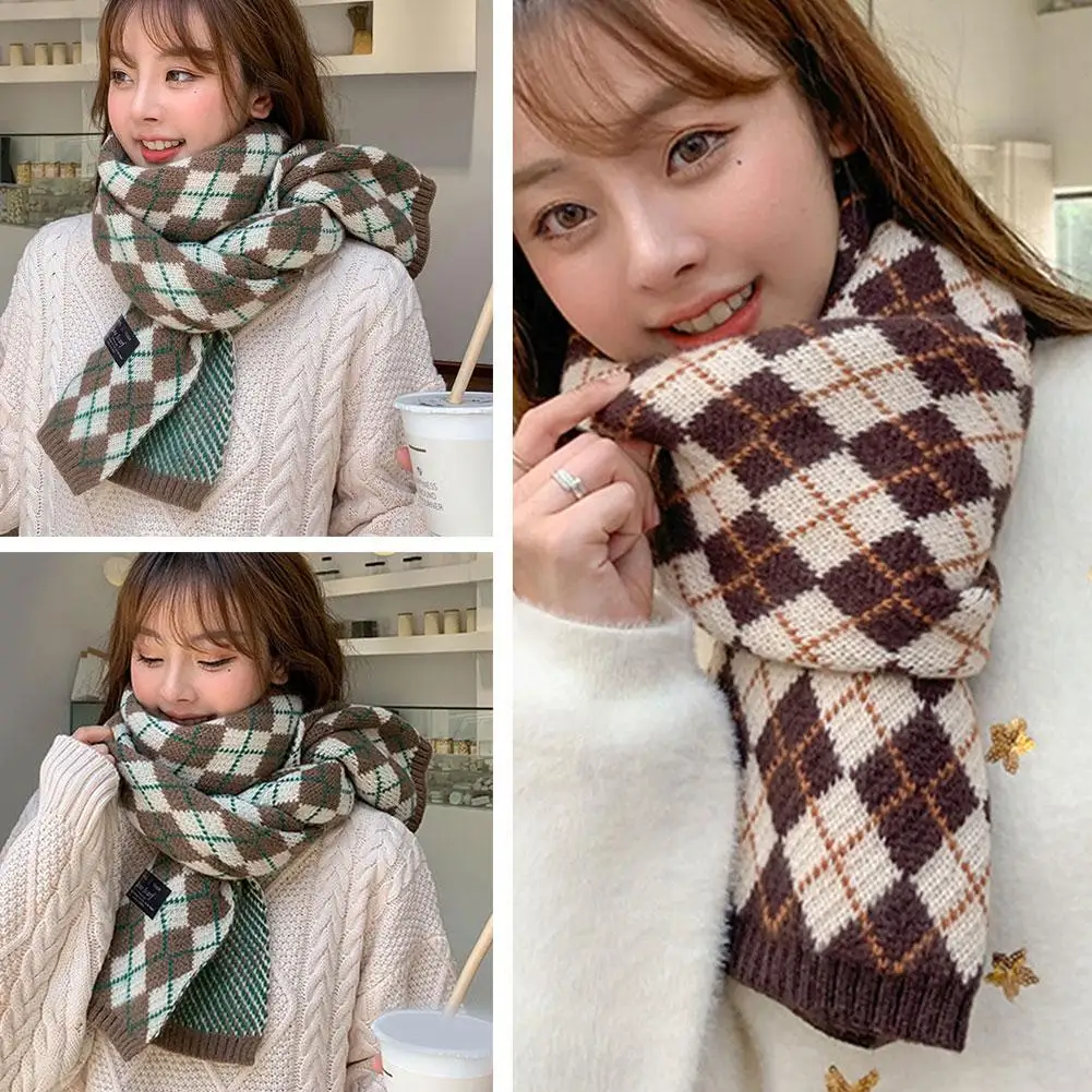 Christmas Tree Scarf New Year Knitted Scarf Women's Winter Warm And Versatile Student Couple Christmas Gift Green Yarn Scarf