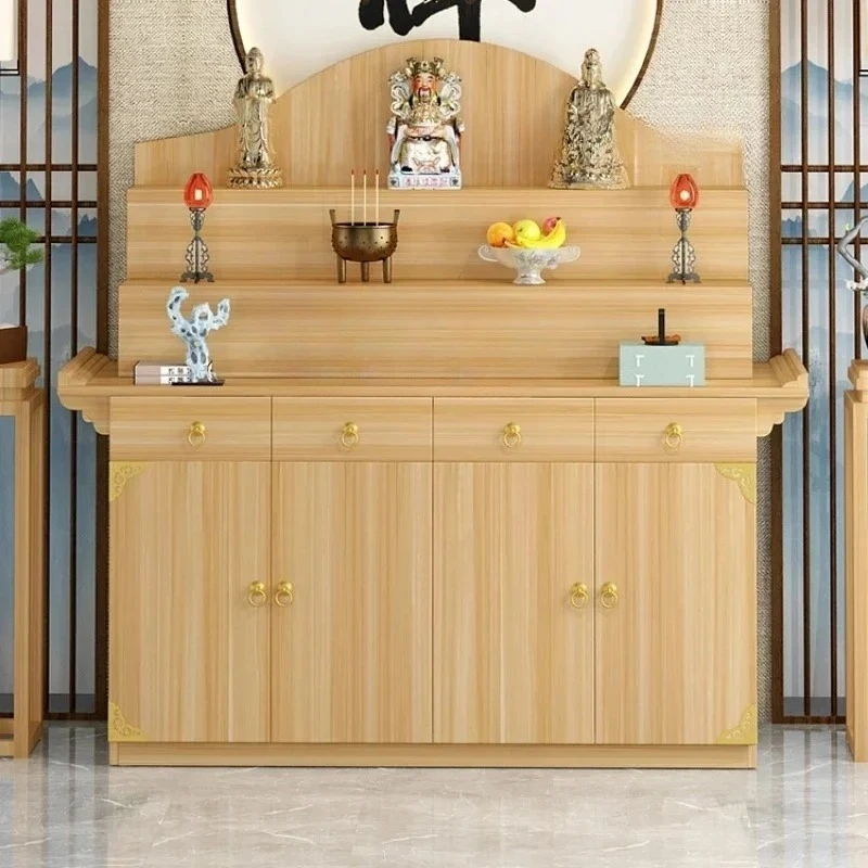 New Chinese Style Altar Incense Burner Table Buddha Shrine Household Middle Hall Prayer Altar Table Three-Layer Incense Fire