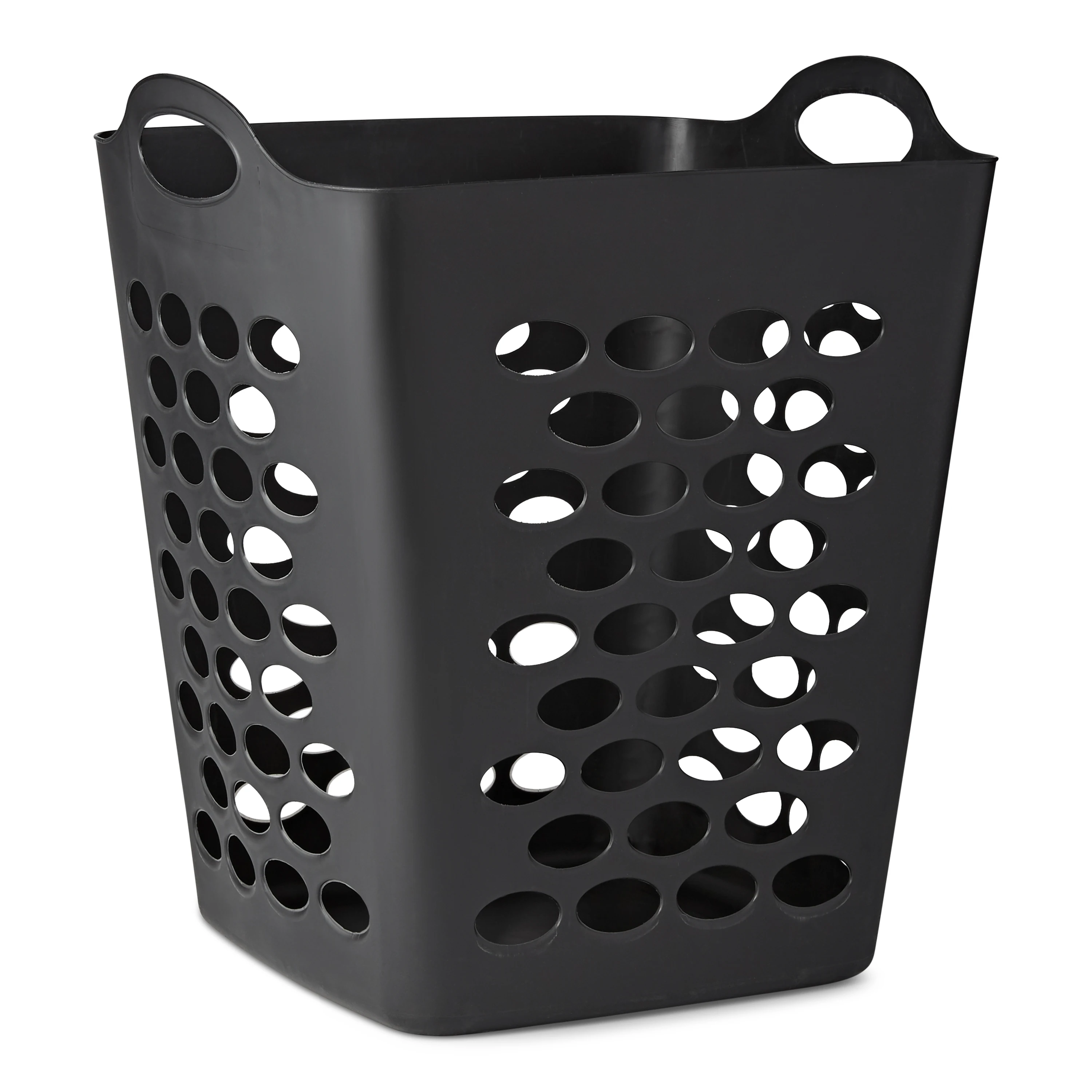

Black Laundry Hamper with Lid, Compact Square Design for Bedroom