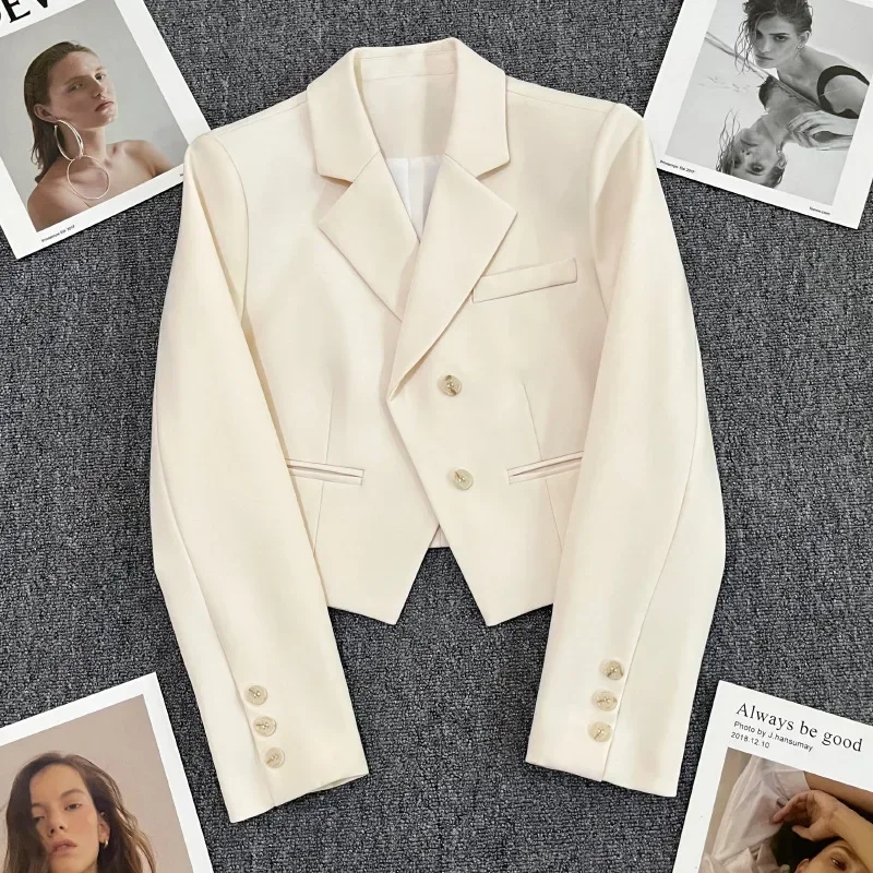 Blazer corto de una sola botonadura para mujer, traje Formal elegante para oficina, ropa de trabajo de negocios, chaqueta de moda, abrigo, vestido de graduación, 1 pieza