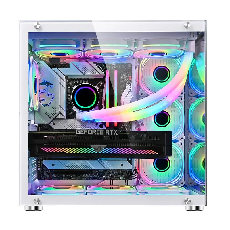 Herder Zwart/Wit Mid Tower Kast Gaming PC-behuizing met koeler ATX Computerbehuizing - op voorraad!