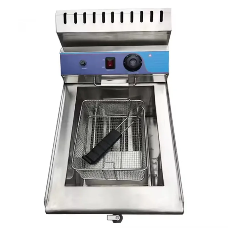 التجارية 18L الغاز المقلاة العميقة الفولاذ المقاوم للصدأ المقلية الفرنسية آلة خزان واحد آلة القلي غاز البترول المسال مع صمام الزيت ل KFC