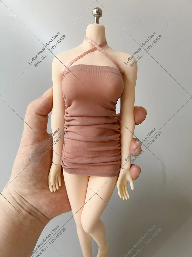 1/6 Scale Sexy Women's Perspective Wrinkled Ice Silk Elastic Strap Bra Dress fit 12Inch TBL AT201 AT202 Action Figure Body