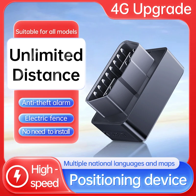 OBD Tracker GPS 4G OBD Car GPS Tracker Locator Plug&Play OBD GPS Tracking Device SMS Anti-Theft Alarm Geofence Locator Free APP