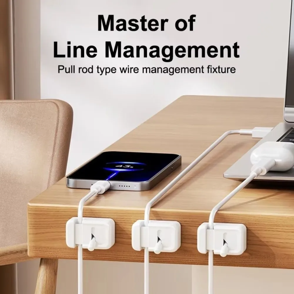 New No-Drill Mounting Desk Cable Organizer Simple Bundling Clips Cord Organizer Securing Cable Clips Office Organization