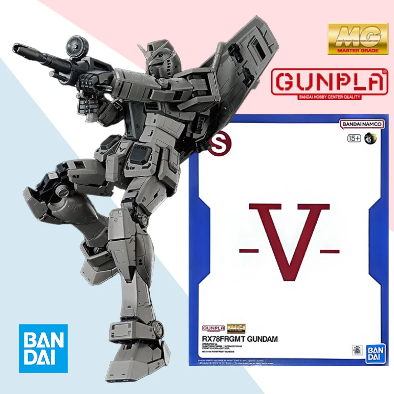 Bandai original MG 1/100 RX78FRGMT Gundam Ver. 3,0 figura de acción de anime modelo de ensamblaje colección de adornos juguete para regalo para niños