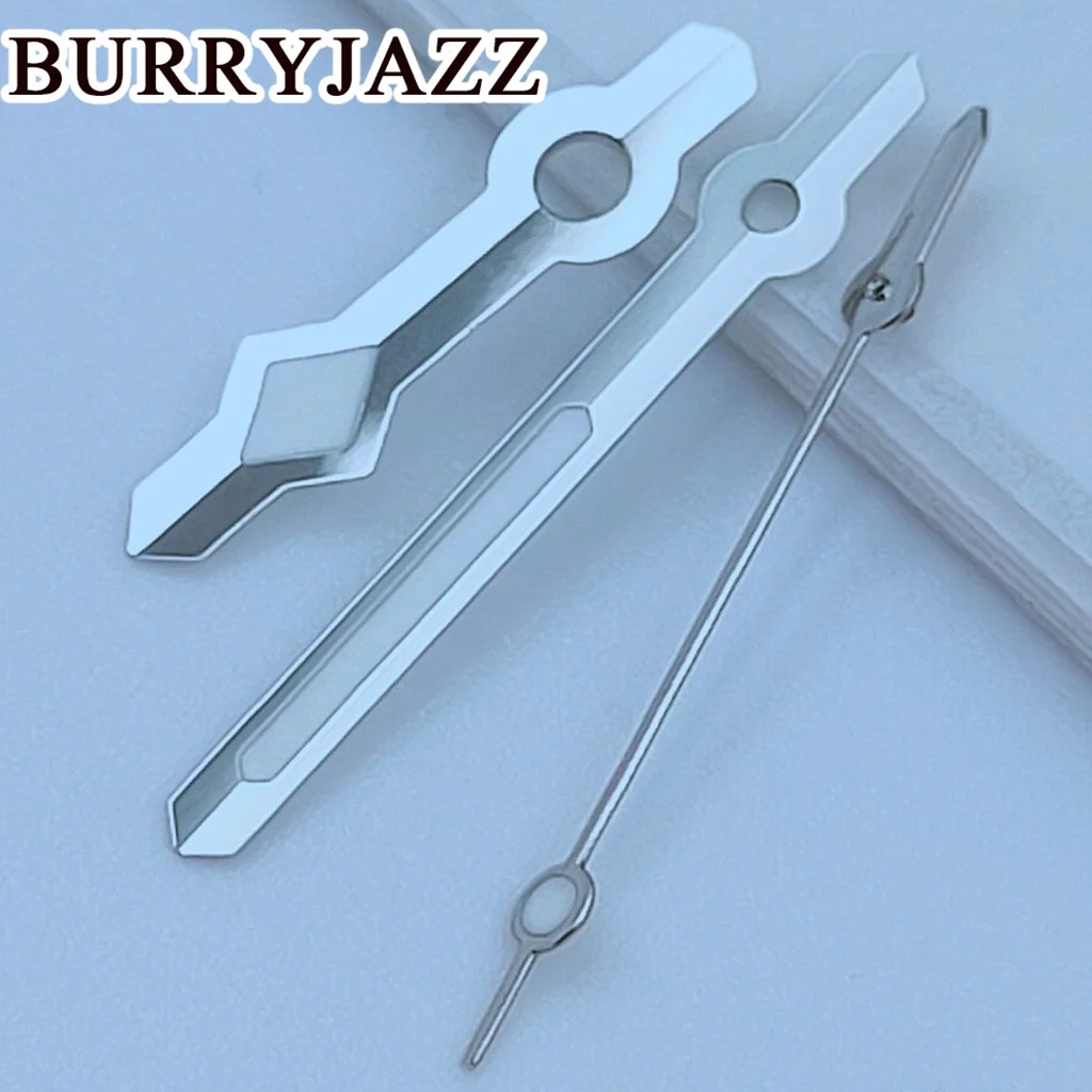 BURRYJAZZ silvery Watch Hands Luminous Hands Fit NH35 NH36 7S26 7S36 4R35 4R36 Movements