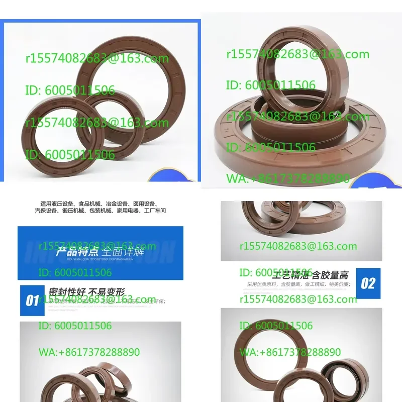 Fluorine Rubber TC Skeleton Oil Seal for 170/180 x 220 x 15/16/18 mm Sealing Ring with Corrosion and High Temperature