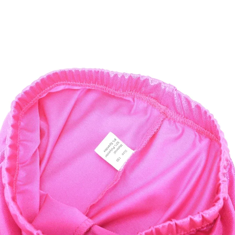 Pantalones de baile para niños de bronce brillante, mallas ajustadas transpirables de alta elasticidad para niñas de 3 a 8 años, gimnasia, Ballet, Fitness, Yog