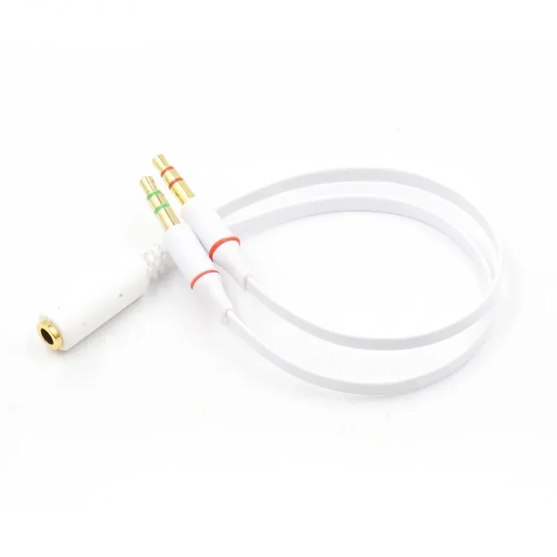 Adaptador TRRS de 3,5mm, Mini conector de 3,5mm, 2 macho, 1 hembra, 4 pines, divisor de Audio estéreo, micrófono, Cable plano