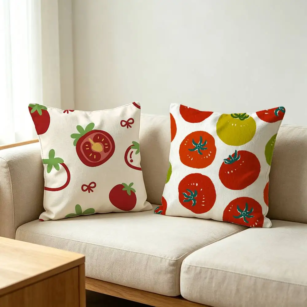 Cute Tomato Fashion Throw Pillow Cover Neutral Decor Cushion Cover Soft Sofa Couch Bed Home Decor Pillow Case
