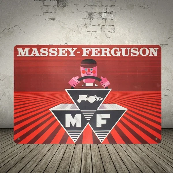 Massey Ferguson Locomotive Retro Metal Tin Sign Poster Plaque Bar Pub Club Cafe Home Plate for Wall Decor Art Home Decora