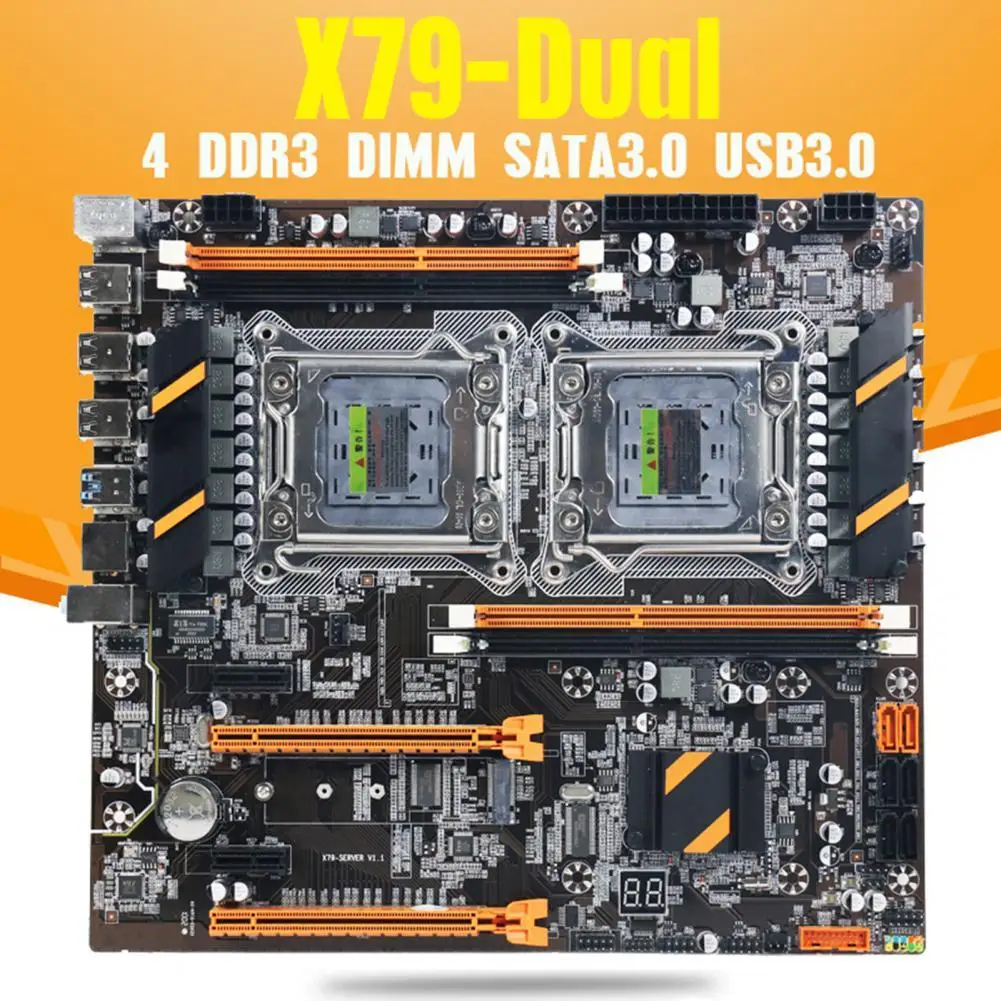 

X79 Computer Motherboard Dual CPU Efficient SATA3.0 Fast Speed LGA 2011 4 x DDR3 Mainboard for PC