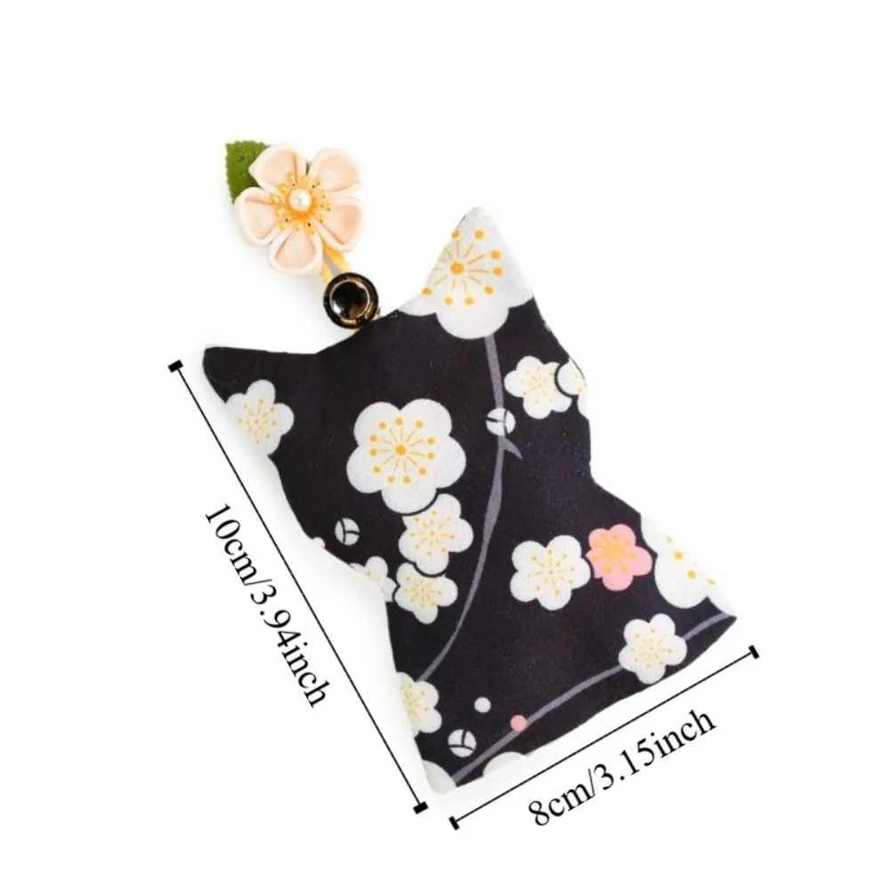 Japanese Style Pull Out Key Case Portable Keyring Storage Fabric Key Holder Pull Rope Mechanism Arch Kitty Keychain Bag Gifts