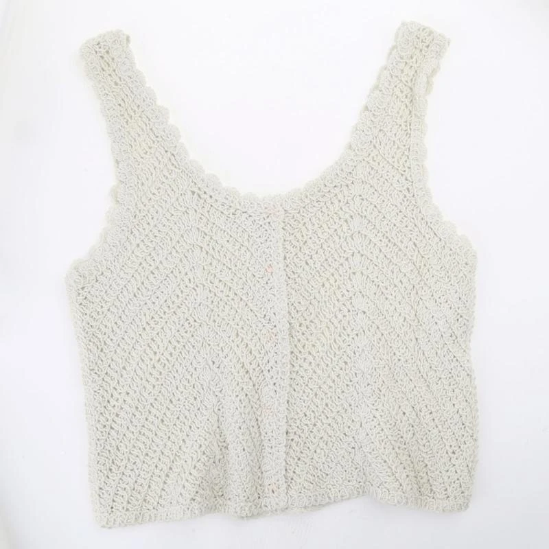 Women's Crocheted for Tank Tops Hollow Knit Vest Female Knitwear Short Tops Sleeveless Camis Tops Ladies Camisole for Su
