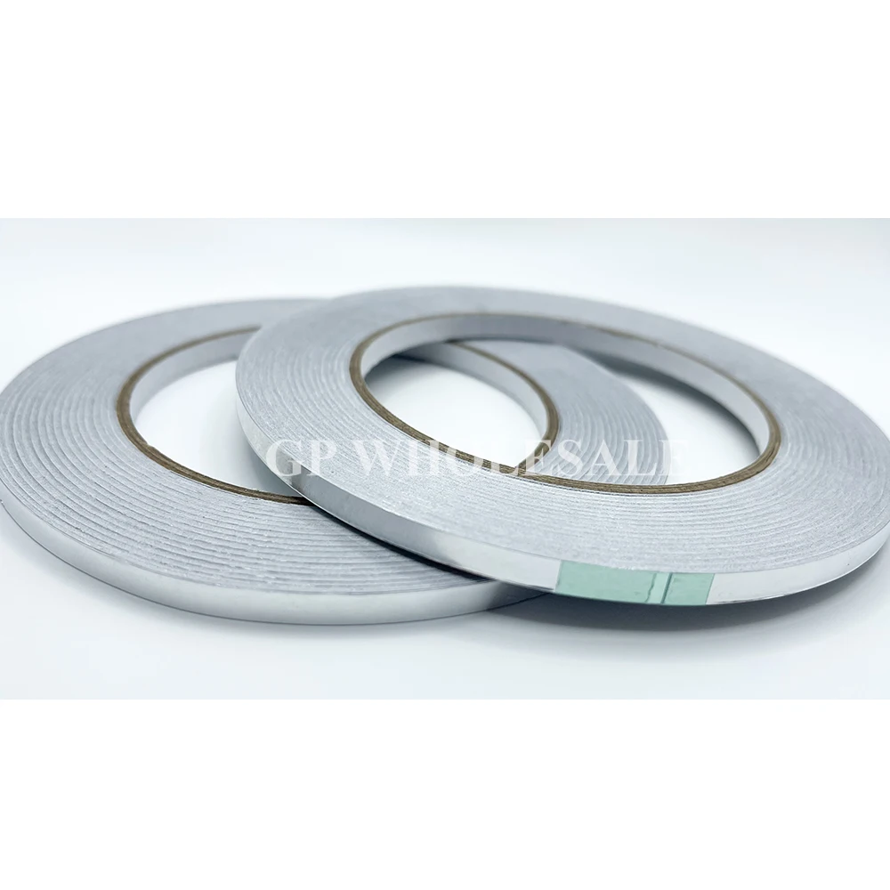 2 rolls 6mm Wide*0.06mm Thick Adhesive Aluminum Foil Tape for Thermal Conducting /Shielding /Sealing 40 Meters length