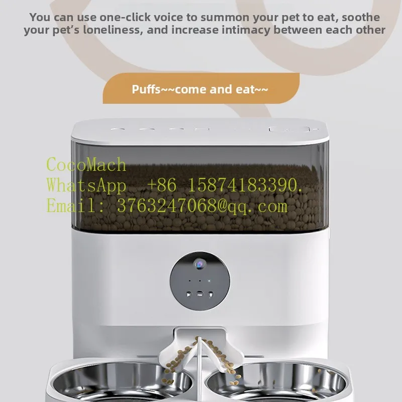 Smart Automatic Pet Feeder Double Bowl APP Control Video Camera Cross Border Feeding