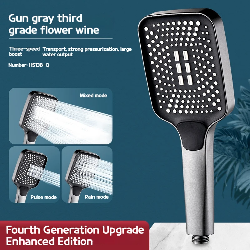 Modern Showers for Bathroom ABS Handheld Adjustable 3 Modes Rainfall Shower Head High Pressure Bathroom Accessories