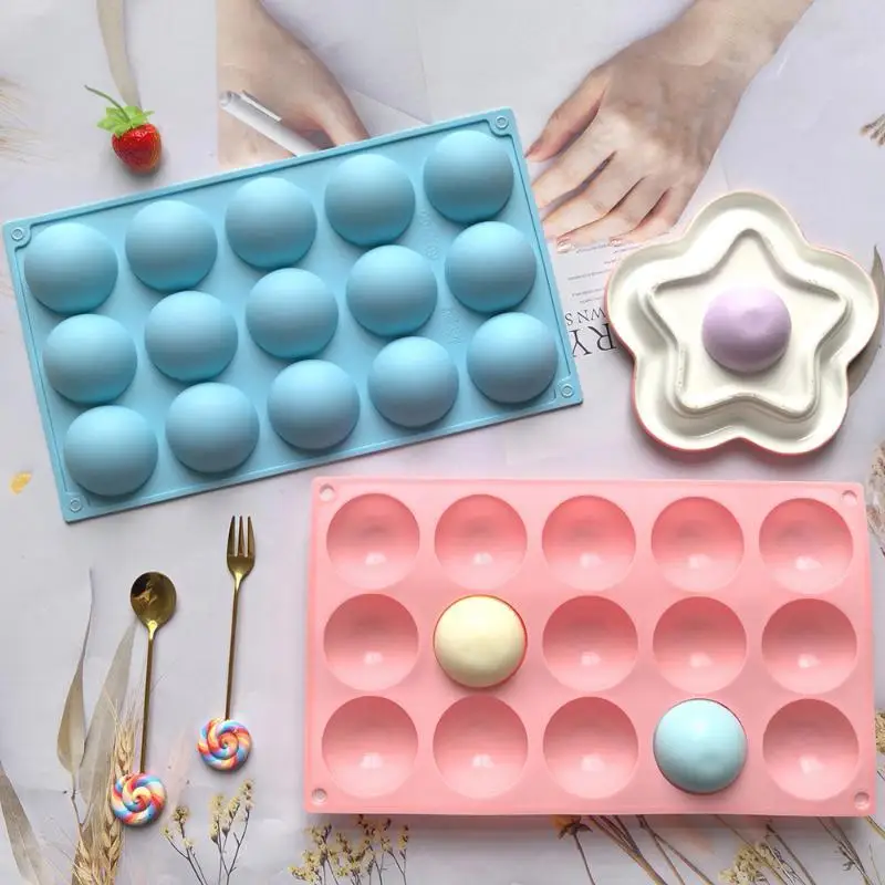 1Pc 6/15/24 Cavity Hemisphere Silicone Mold, Baking Tool for Hot Cocoa Bombs, Mousse & Ice Cream