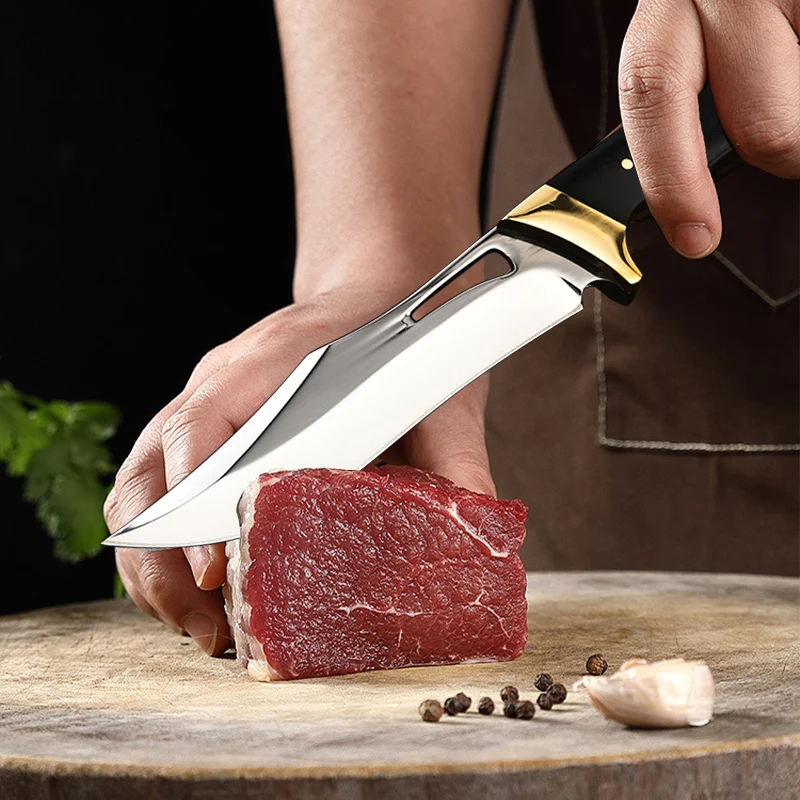 Multifunctional Butcher Knife Forged Handmade Kitchen Boning Knife with Knife Cover Stainless Steel Fruit Cooking Knife